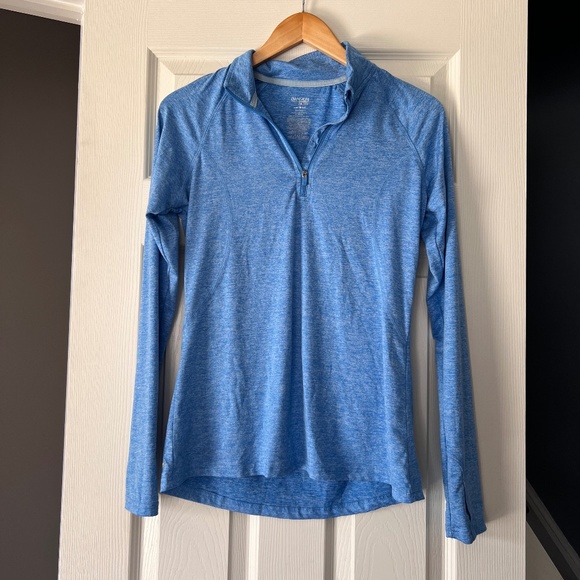 Danskin Now Blue Quarter Zip Long Sleeve Active Top Size Small - Picture 1 of 3